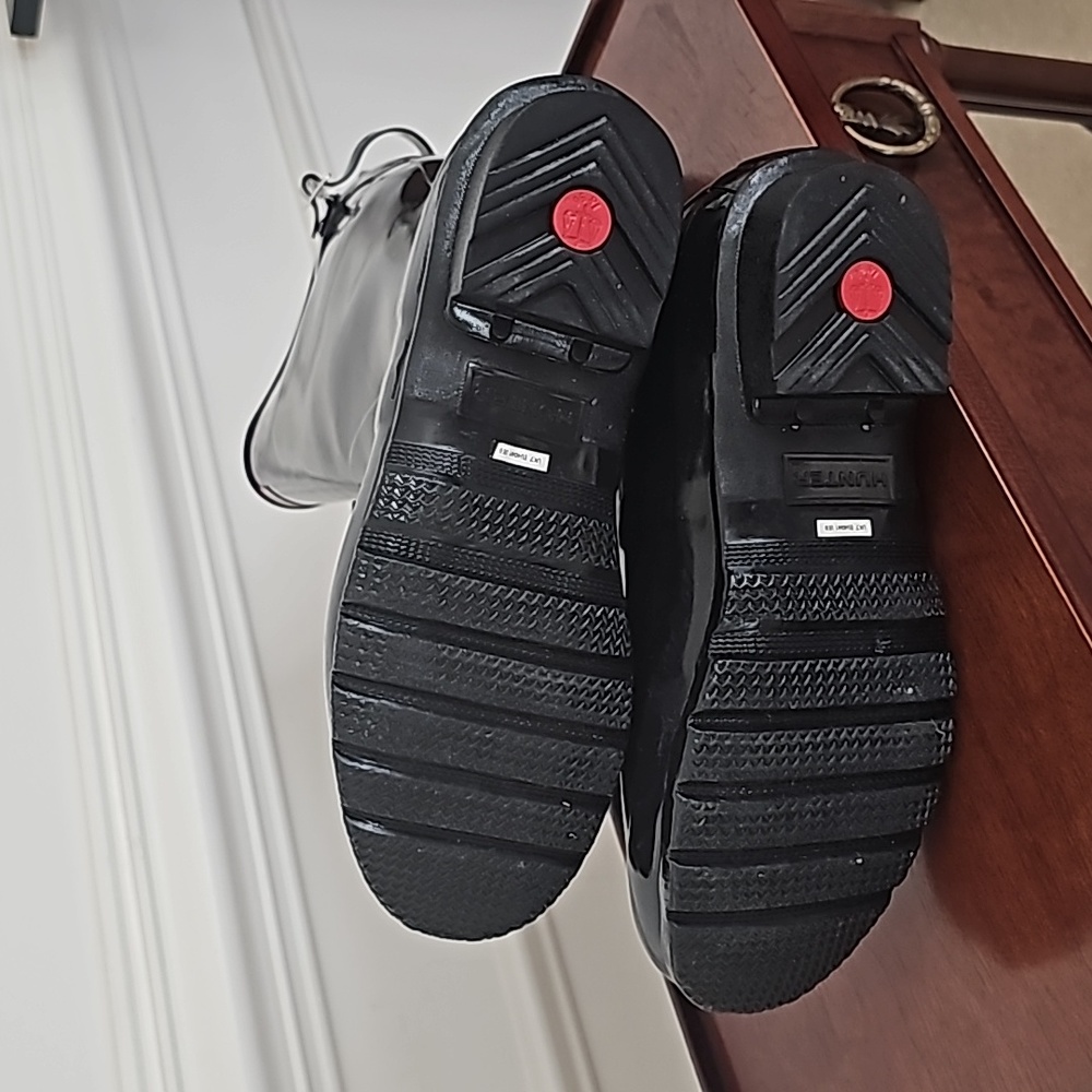 Black Shiny Hunter Size 9 Boots - Picture 7 of 8